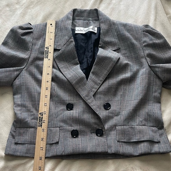 Vintage Adele Simpson cropped black white blazer - Picture 4 of 7